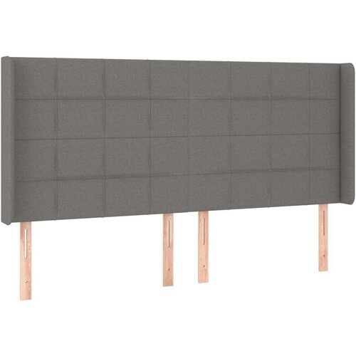  Uzglavlje tamnosivo 183 x 16 x 118/128 cm od tkanine Slike