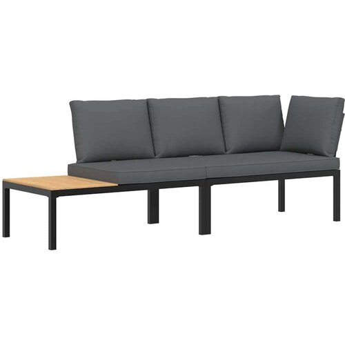 vidaXL 2-dijelni set vrtnih sofa s jastucima crni aluminijski Cene