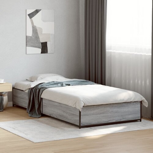 Furnova Posteljni okvir siva sonoma 90x190 cm inženirski les in kovina, (21939449) Slike