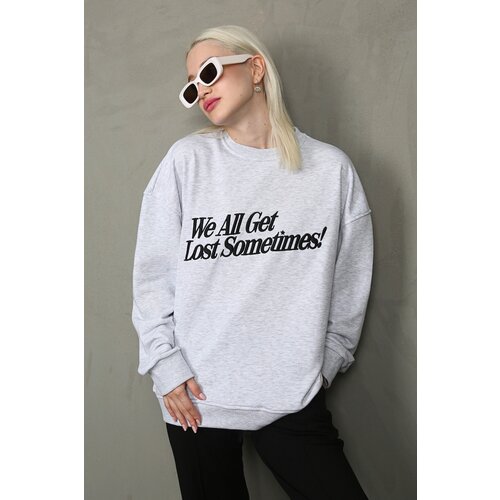 Madmext Carmelange Printed Sweatshirt Cene