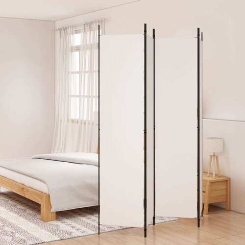 Sobna pregrada s 4 panela bijela 200 x 220 cm od tkanine Slike