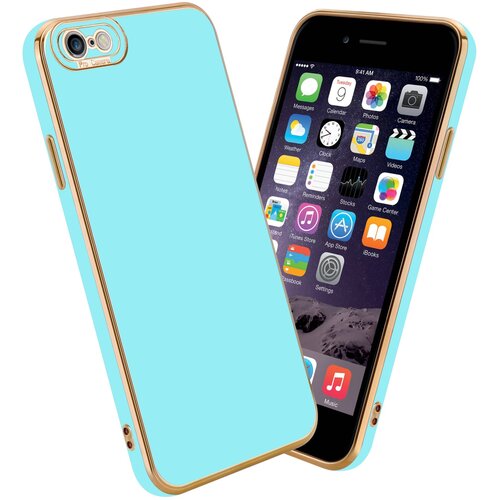 Cadorabo Ohi&amp;scaron;je, združljiv z Apple v sijajni turkizni - Rose Gold - Za&amp;scaron;čitni pokrov iz fleksibilnega silikona TPU in z za&amp;scaron;čito pred kamero, (20593225) Slike