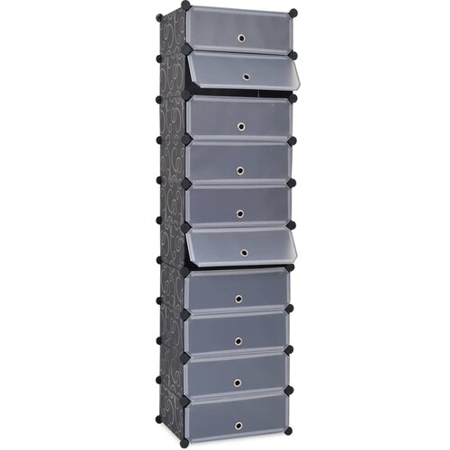 vidaXL Organizator za Obuću s 10 Odjeljaka Crni Cijene