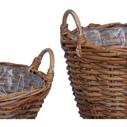  Ko&amp;scaron;arica za saksije s pohranom 2 pcs Smeđa Lacak ratan - Smeđa Slike