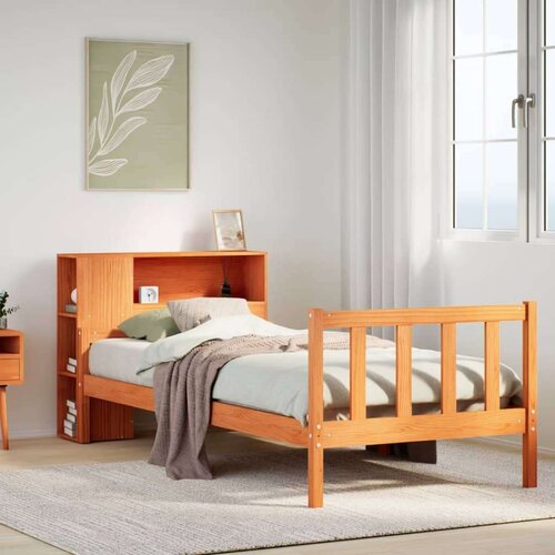 vidaXL Krevet s regalom za knjige bez madraca 75 x 190 cm masivno drvo Cene