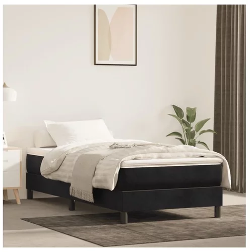  Box spring postelja z vzmetnico črna 90x200 cm žamet