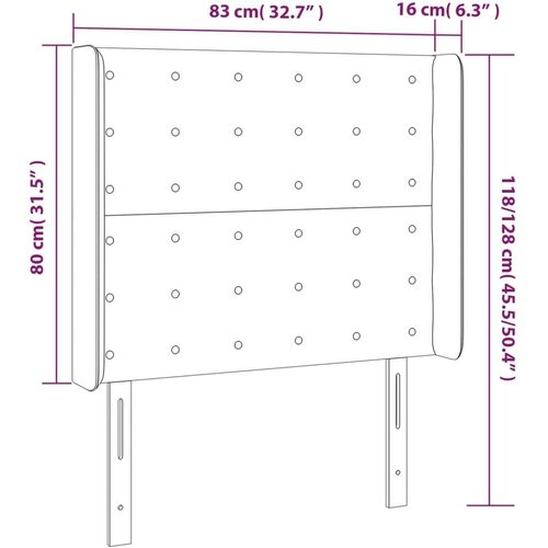  Uzglavlje s u&amp;scaron;ima krem 83x16x118/128 cm od tkanine Slike