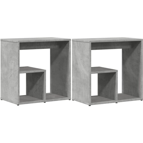 VidaXL Stranska mizica 2 kosa betonsko siva 50x30x50 cm inženirski les, (21242719) Slike