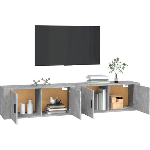  Zidni TV ormarići 2 kom siva boja betona 100 x 34,5 x 40 cm Slike