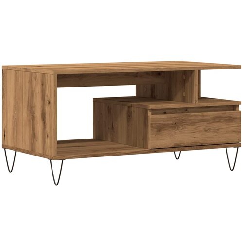 Maison Chic Klubska mizica - kavna mizica - Nizka mizica artisan hrast 90x49x45 cm inženirski les, (21754407) Slike