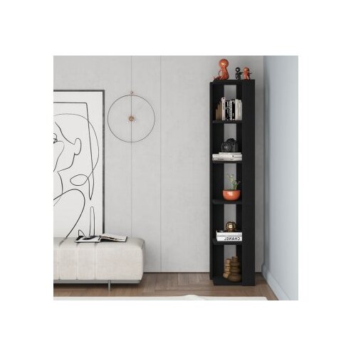 Hanah home polica za knjige nati corner black wood Cene