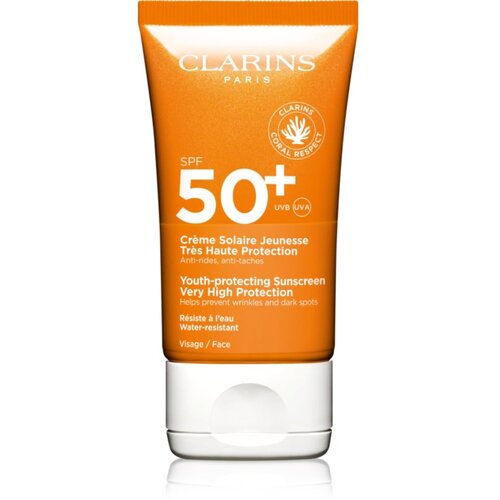 Clarins Sun Care Youth-Protecting Sunscreen krema za sunčanje za lice SPF 50+ 50 ml Slike
