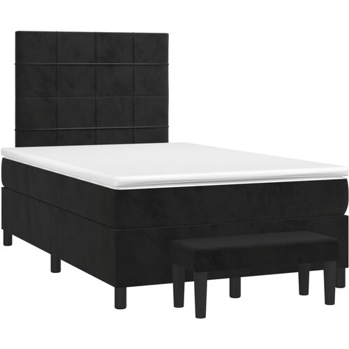 VidaXL Krevet box spring s madracem crni 120 x 190 cm bar&amp;scaron;unasti Slike