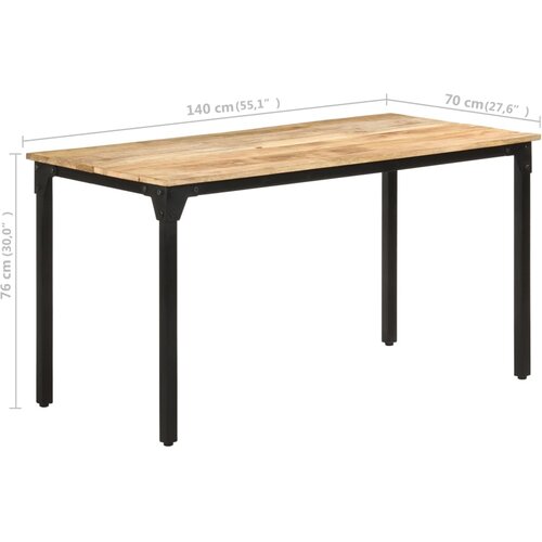  Blagovaonski stol 140 x 70 x 76 cm od grubog drva manga Slike