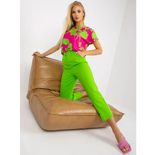 Fashion Hunters Green trousers in high-waisted fabric RUE PARIS