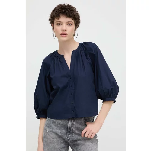 Desigual Pamučna košulja GISELLE za žene, boja: tamno plava, regular, 24SWBW12