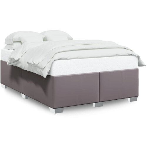 vidaXL Posteljni okvir siv 140x200 cm umetno usnje Cene