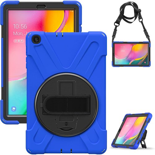NIKCORP Ovitek za Samsung Galaxy Tab A 8.0, trislojni, za&scaron;čitni, s stojalom, ročajem in naramnim pasom, moder, odporen na udarce, (5000139074) Cene
