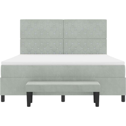 Box Spring Krevet s Madracem i Klupom Svijetlo Siva 180x200 cm Bar&amp;scaron;un Slike