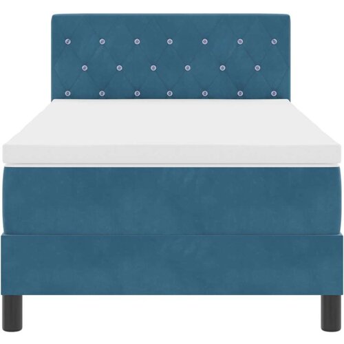 VidaXL box spring krevet s madracem tamnoplavi 90x200 cm bar&amp;scaron;un Slike