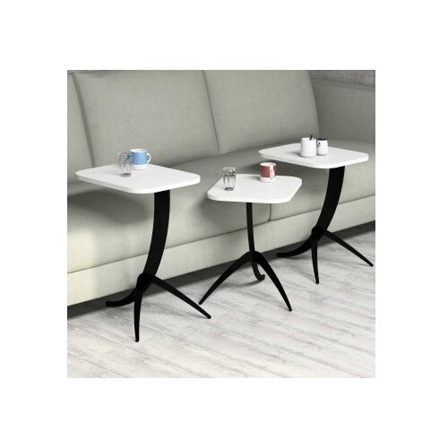 Hanah home Set klub stolova, 3 komada Pion Bijeli Slike