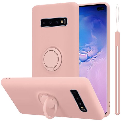 Cadorabo Ohi&amp;scaron;je, združljiv s Samsungom v tekoči roza barvi - za&amp;scaron;čitni pokrov iz fleksibilnega silikona TPU z obročem, (20583424) Slike
