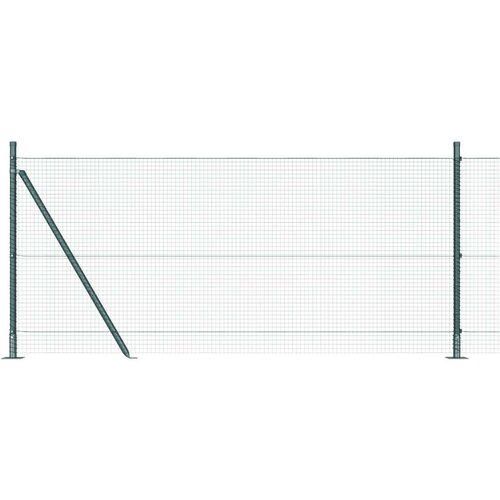 vidaXL Zavarena čelična ograda s 7 Flanged stupova zelena 0.8x10 m čelik Cijene