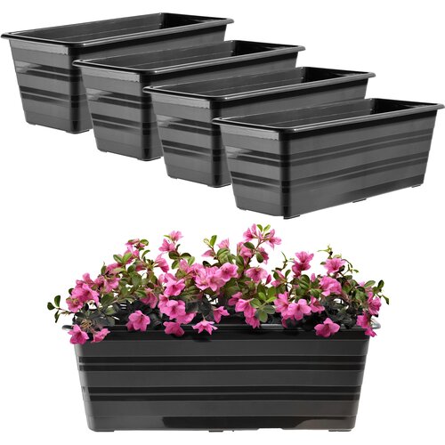 KADAX balkonski cvetlični lonec velik cvetlični lonec 40 cm paket rož 4 kosi stojalo za rože, (5000346057) Cene