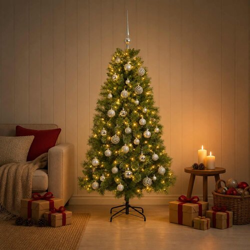  Umjetno božićno drvce 150 LED lampica Topla bijela Slike