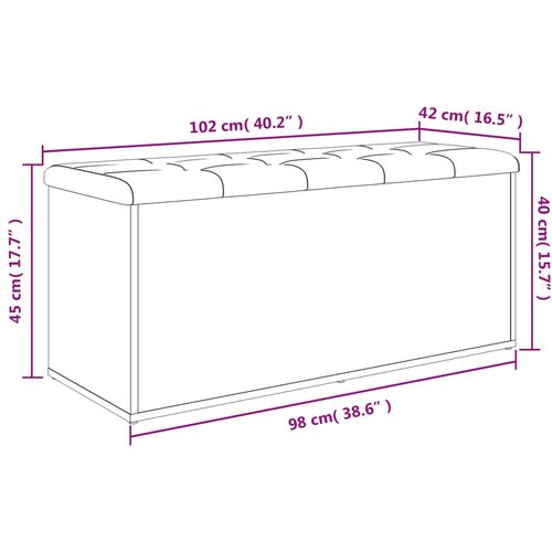  Klupa za pohranu boja betona 102 x 42 x 45 cm konstruirano drvo Slike
