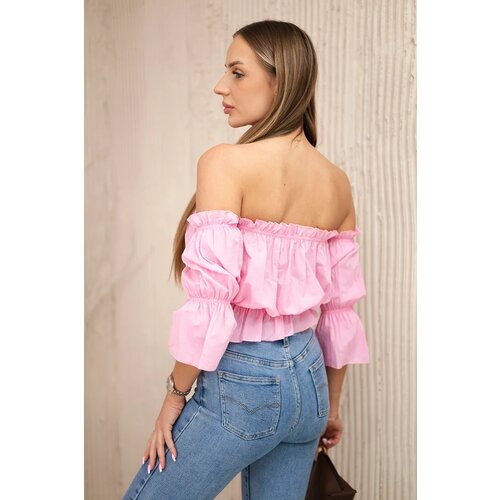 Kesi Blouse over the shoulder light pink Cene