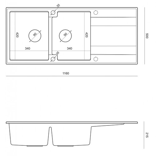 Sink Solution NATURA 180 PLUS Slike
