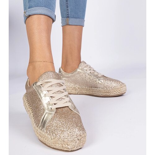 Gemre Golden women's espadrilles decorated with glitter Taredo Cijene