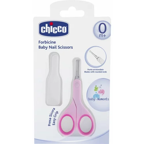 Chicco Baby Moments dječje škarice za nokte sa zaobljenim vrhom 0m+ Pink 1 kom
