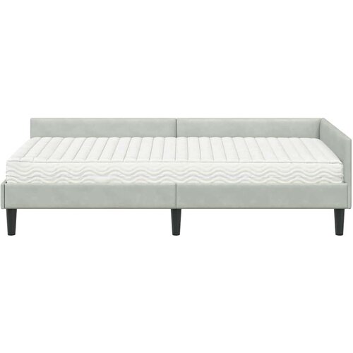  Kutni krevetni okvir s madracem Ostalo 2 pcs Svjetlosiva Bar&amp;scaron;un Slike