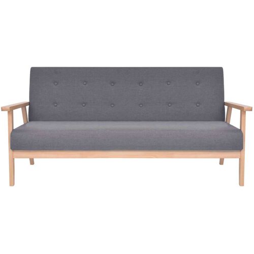  3-dijelni set sofa od tkanine tamnosivi Slike