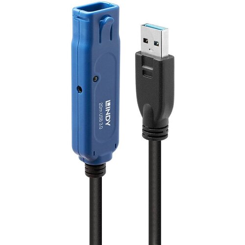 Lindy USB kabel USB 3.2 gen. 1 (USB 3.0) USB-A vtič\, USB-A vtičnica 20.00 m črna 43361, (20561842) Cene