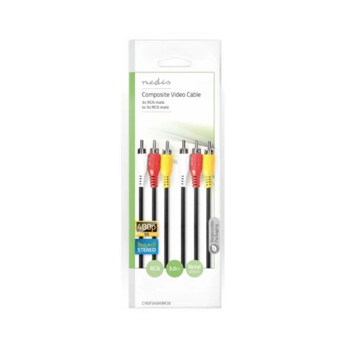 Nedis CVGP24300BK30 Kabl 3xRCA muski - 3xRCA muski 3m Cene