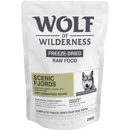 Wolf of Wilderness "Scenic Fjords" severni jelen, losos in piščanec - 250 g Cene