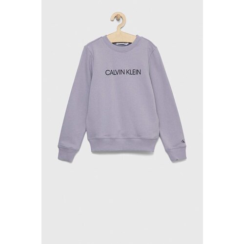 Calvin Klein Jeans Otro&amp;scaron;ka bombažna mikica vijolična barva, Slike