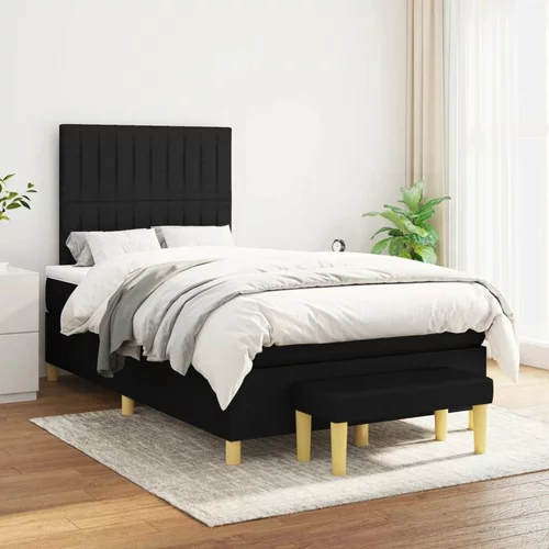  Box spring postelja z vzmetnico črn 120x200 cm blago, (20895612)
