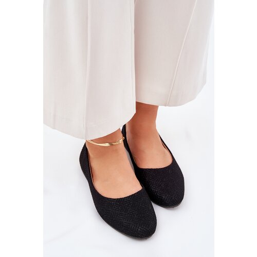 Boto Women's Flat Ballet Shoes With Glitter Black Tatorelis Cijene