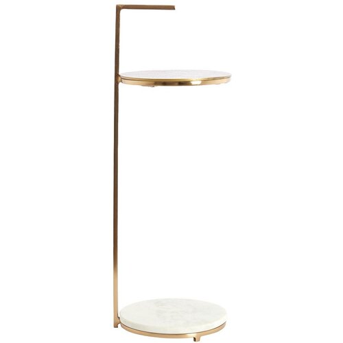 Light &amp;amp; Living Okrogla stranska mizica z marmorno mizno plo&amp;scaron;čo &amp;oslash; 26 cm Leda &amp;ndash; Slike