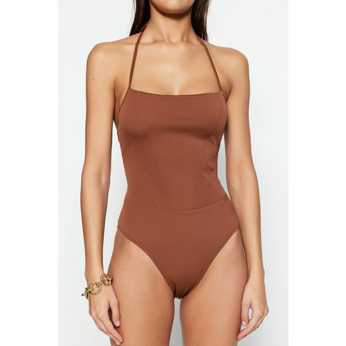 Trendyol swimsuit - Brown - Plain Slike