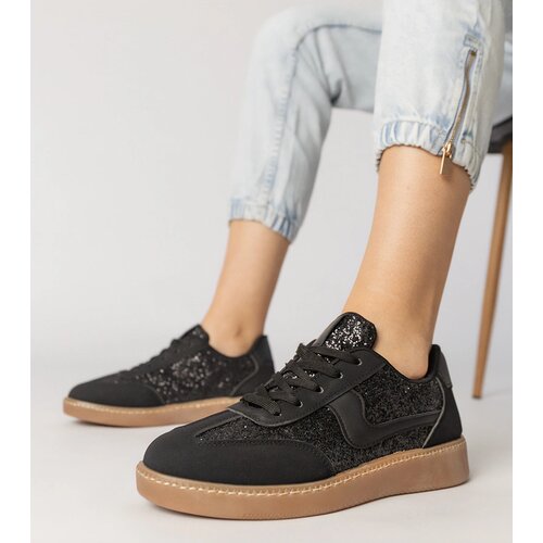 Gemre Black women's sneakers decorated with glitter Likana Cene