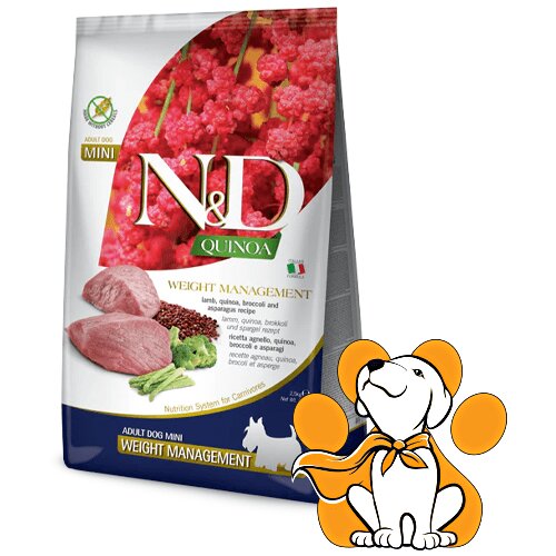 N&d Quinoa Adult Mini Weight Management Lamb 800g,Dijetalna Hrana Za Odrasle Pse Slike