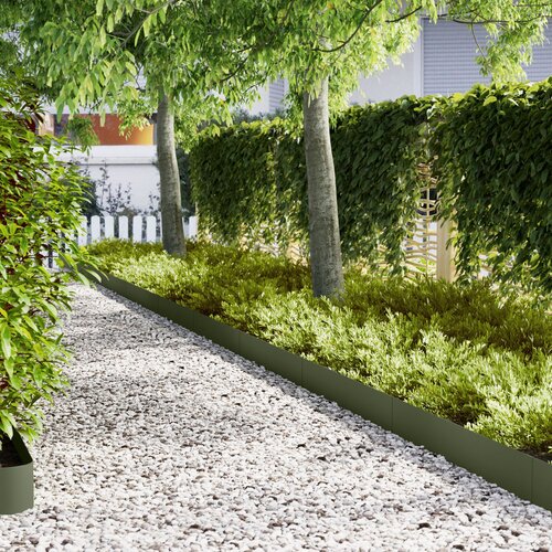 vidaXL Olivna zelena Kovina 100 x 0.5 x 20 cm Dekorativni vložki Cene