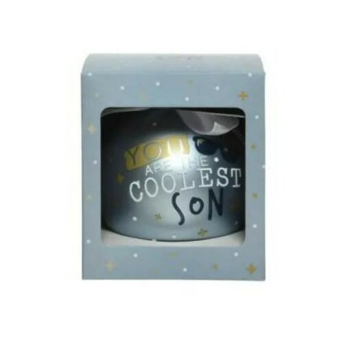 Polimont staklena novogodišnja kugla sa porukom u gift pakovanju 10cm You Are The Coolest Son OUTLET Cene