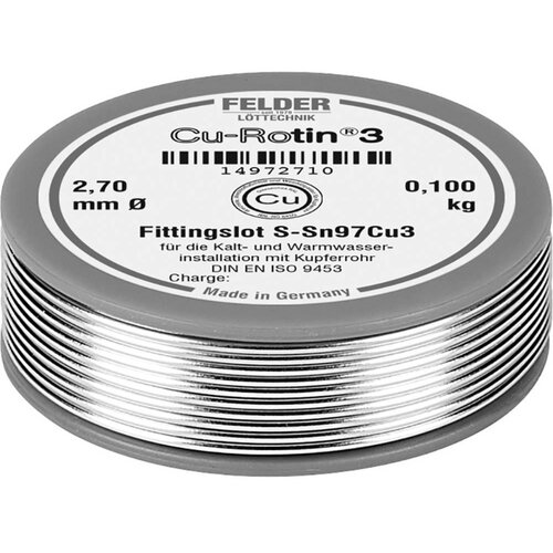  Felder Cu-Rotin&amp;reg; 3 spajkalna žica\, neosvinčena tuljava Sn97Cu3 0.100 kg 2.7 mm, (20428438) Slike