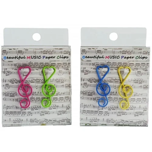  AGIFTY C 1026 Paper clip g-clef 4 colors assorted (12 pcs/pack) H:4 cm - kopča za papir